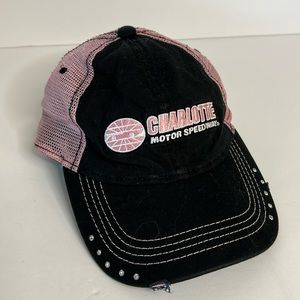 Charlotte Motor Speedway Bling Pink Hat